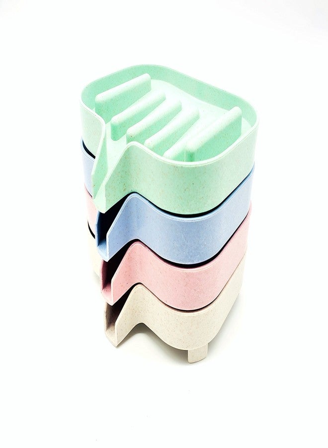 Baskety Soap Dish for Bathroom, Bathtub & Wash Basin Self Draining, Durable & Non-Slip Soap Holder Tray - Pack of 4 (Random Color) - Image 5